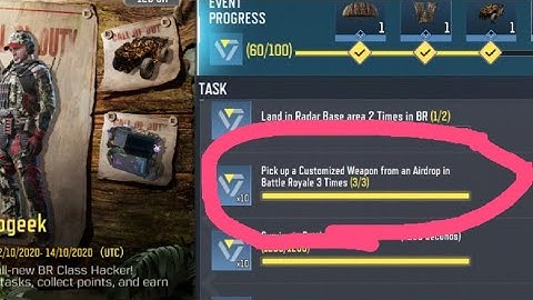 Call Of Duty: Mobile Pick up a Customized Weapon from an Airdrop in Battle Royele Task Complete