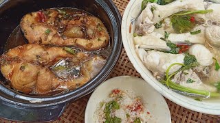 Bữa Cơm Ngày Mưa Của Hai Mẹ Con Cá Kho Và Rau Lang Nấu Canh Chua/Bắp Chuối @Family/T322