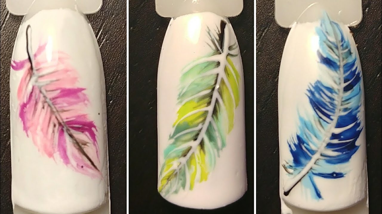 1. "Easy Feather Nail Art Tutorial" - wide 7