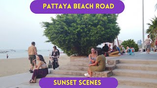 Pattaya Beach Road Scenes around Sunset