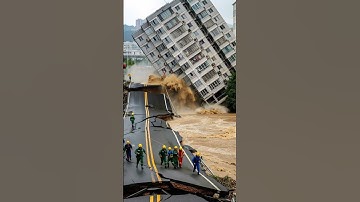 Apartment Building Topples as the Ground Collapses by the Riverside!