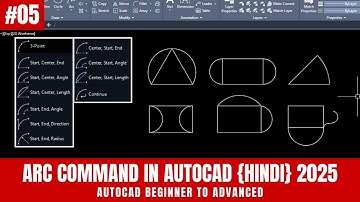 How to Use ARC Command in AutoCAD | 2025 Tutorial (Hindi) | #05