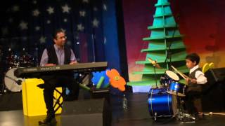 Video thumbnail of "3 year old drummer Joshua Fernandez playing Autumn Leaves"