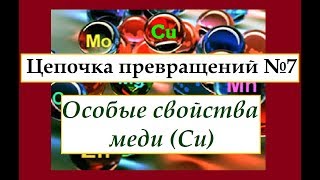 Цепочки превращений по неорганической химии. Вариант №7. Особые свойства меди.