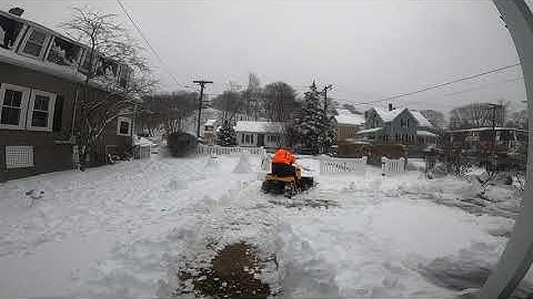 Cub Cadet XT1 plowing about 9" of wet heavy snow!