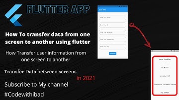 How To Transfer Data From One  Screens to Another using flutter | Pass Data Between Screens  flutter