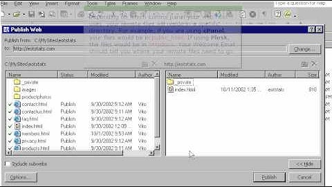 Publishing your web via HTTP with FrontPage 2002