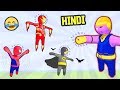 THANOS vs Ironman + Spiderman + Batman | Human Fall Flat FUNNY | HINDI | Hitesh KS