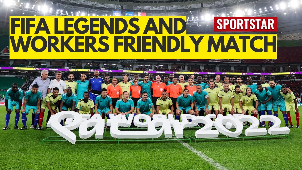 FIFA legends, workers come together for a friendly match at Al Thumama