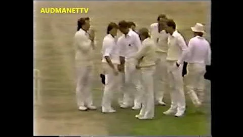 Pat Pocock Finally gets Winston Davis Wicket clean...