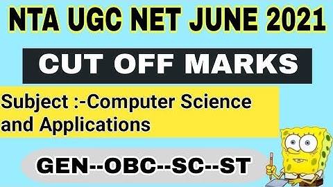 UGC NET CUT OFF|Cut off Marks of computer science and application in ugc net jrf|NTA UGC NET CUT OFF