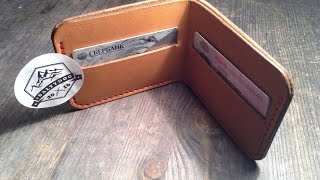 Мастер-класс по работе с кожей. Самый простой портмоне.  Leather simple wallet.