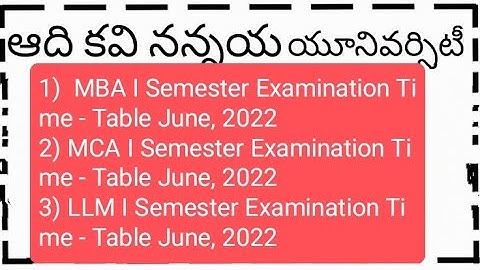 AKNU MCA , LLB, MBA First Semester Exams TimeTable