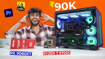 90,000/-RS PC Build - Hard Gaming/Productivity Test⚡Ryzen 7 9700X | RX 9060XT 16GB