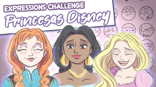 DIBUJO A LAS PRINCESAS DISNEY CON DIFERENTES EXPRESIONES EN EL CLIP PAINT  | Expressions challenge 💜 by Verónica MG 303 views 3 years ago 15 minutes