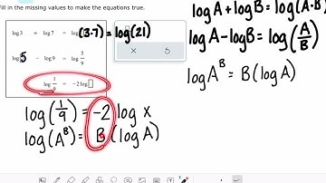 ALEKS: Basic properties of logarithms