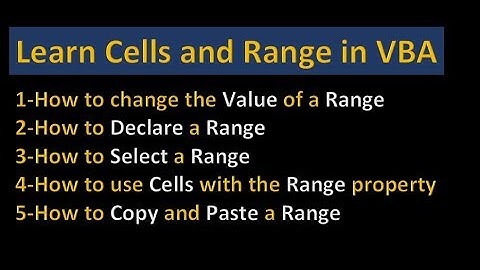 VBA Tutorial-6: Learn Cells and Range in VBA