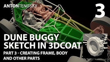 Dune Buggy Sketch in 3D Coat - Part 3 - Creating Frame, Body and other Parts