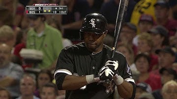 CWS@BOS: De Aza beats out double play to plate a run