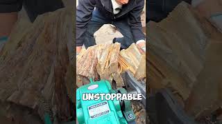 Unbelievable Wood-Splitting Machine In Action