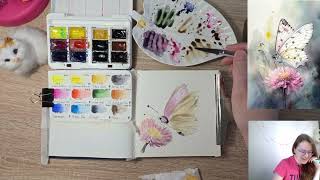картинка: Бабочка. Акварельный марафон AllaPetrenko_art. Работа 3.