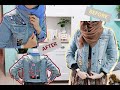 Refashion DIY Sheer Embroidery Denim Jacket | Permak Jaket Jeans Lama