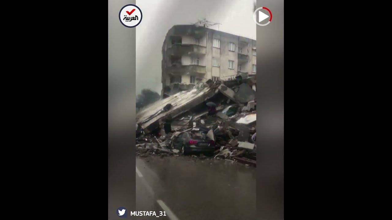 مبان منهارة بالكامل في مدينة هاتاي التركية بعد الزلزال
