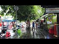 [4K] Walking in the Rain in Bangkok | Rainy Season in Thailand