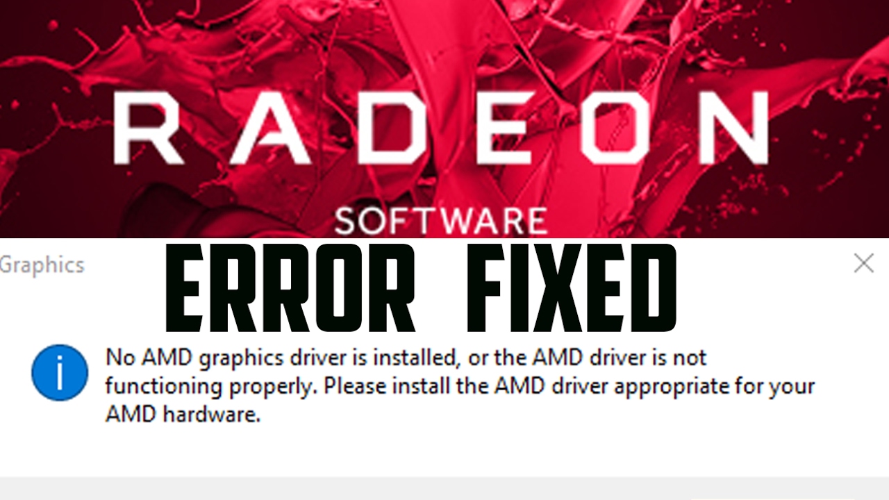 amd radeon settings no amd graphics driver is installed