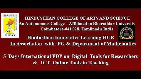 5  Days International FDP on  Digital  Tools for Researchers  &   ICT  Online Tools in Teaching