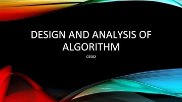 Design and Analysis of Algorithm CS502 (Lecture 2)