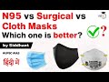 Which mask is better for Coronavirus? N95 mask vs Surgical mask vs Cloth mask #UPSC #IAS