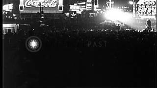 Large crowd celebrates New Year (1937) in Times Square, New York City, United Sta...HD Stock Footage