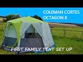 Family Camping in Yorkshire - First Set up with Coleman Cortes Octagon 8 | Too big for moto camping