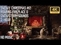 Christmas Tree Fireplace #2 - 3 hour 4k - Snowstorm Ambiance Sounds - No Music
