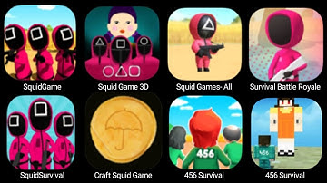 SquidGame, Squid Game 3D, Survival Battal Royale, SquidSurvival, Craft Squid Game, 456 Survival.