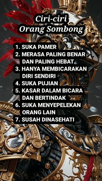 Ciri-ciri Orang yang memiliki sifat sombong #sombong #feedshorts #dakwah