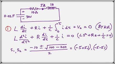 series RLC circuit discharging to zero