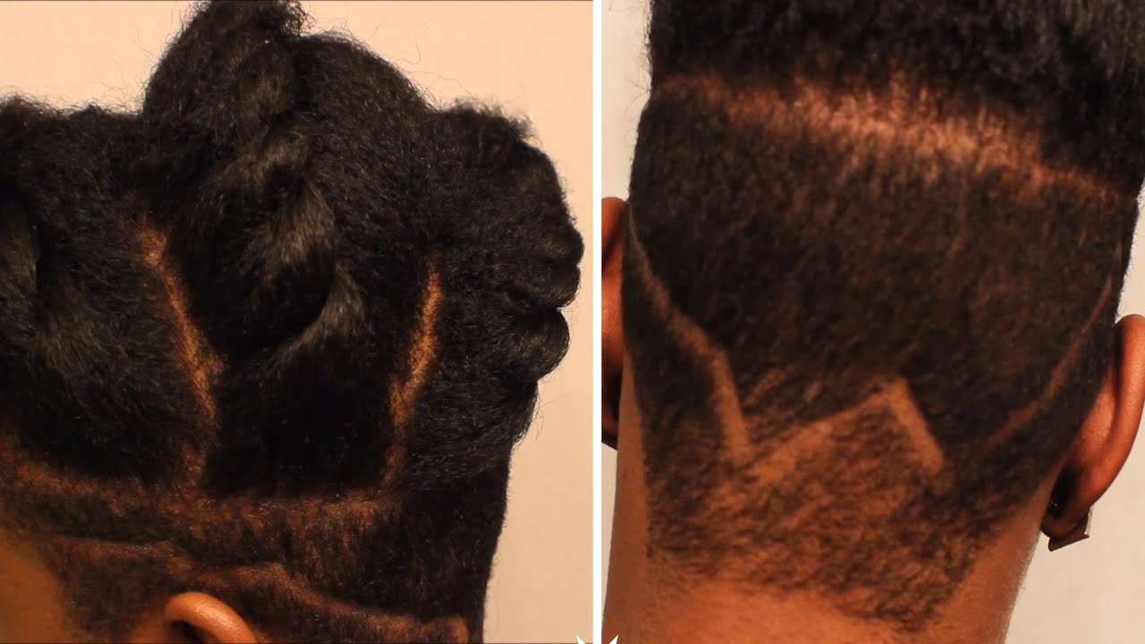 Natural Hair Undercut Design & Goddess Twist - YouTube