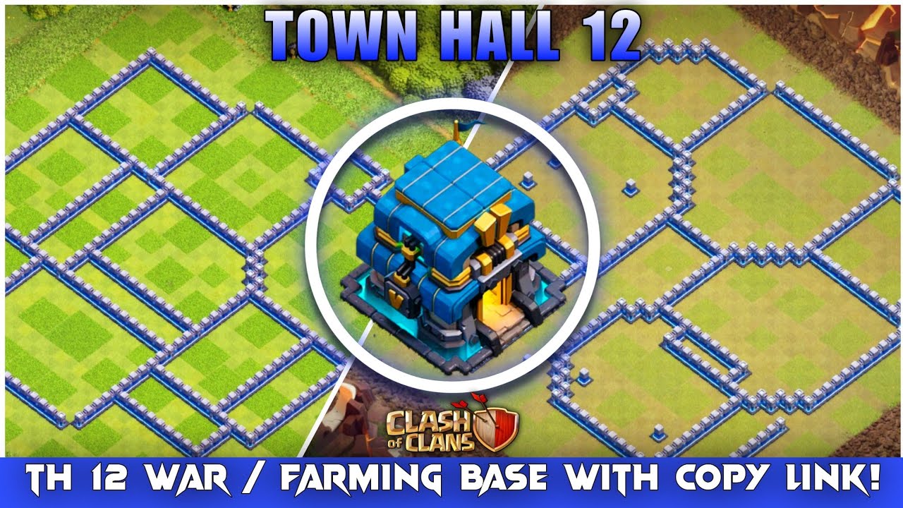 INSANE TH12 BASE DESIGN! 🛡️ WAR + FARMING with copy link! Clash of ...