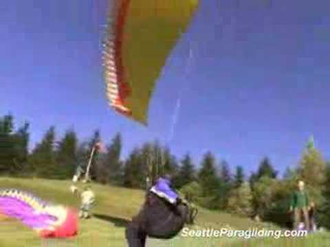 Joe Parr launching his paraglider