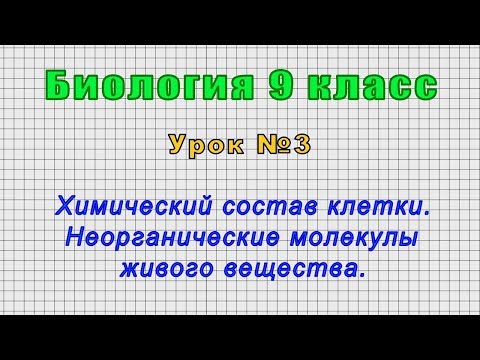 Неорганические вещества входящие в состав клетки 9 класс видеоурок