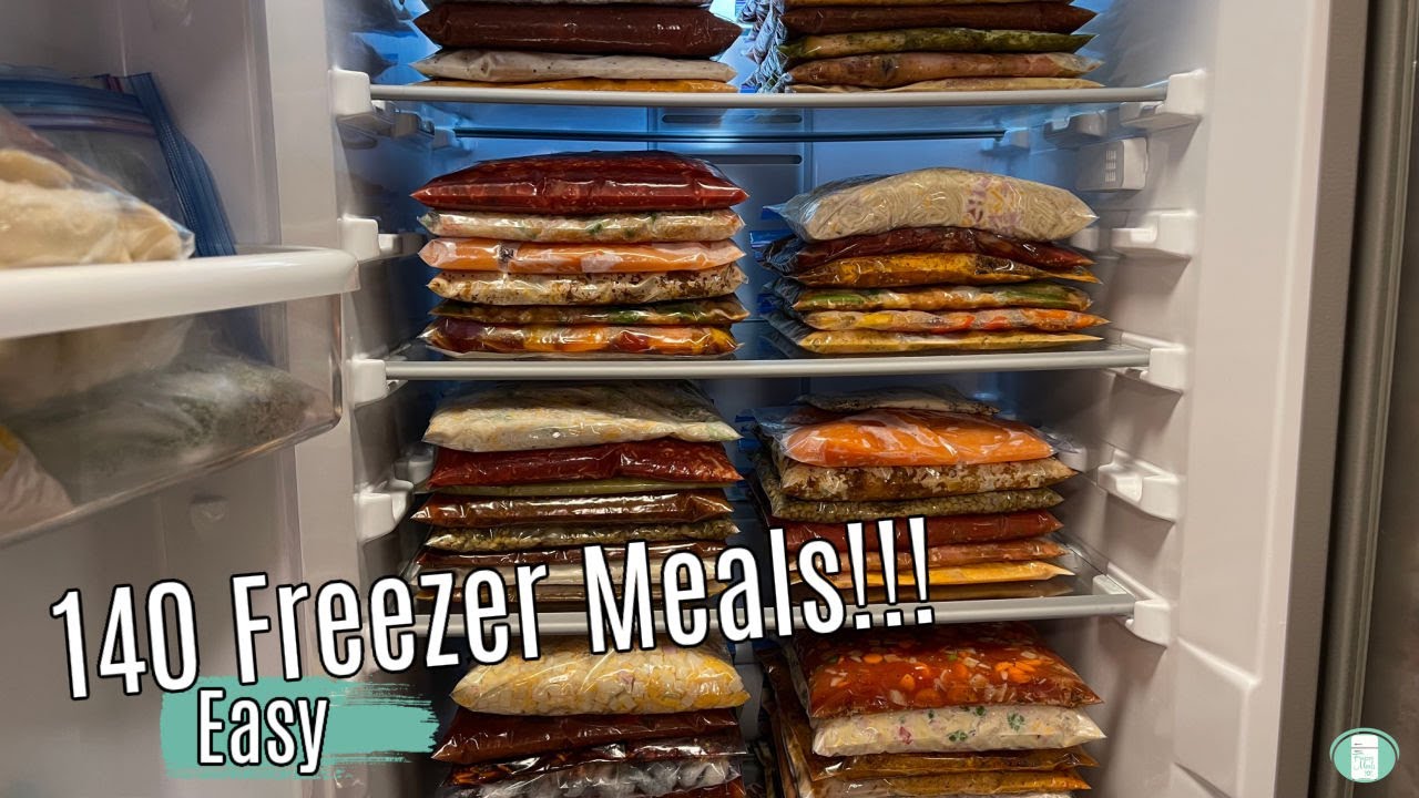 140 Freezer Meals! Mega Meal Prep Marathon | Large Family Cooking - YouTube