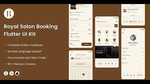 Royal Salon Booking Flutter App UI Kit