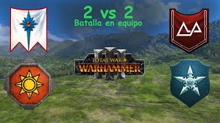 ENANOS y KISLEV vs HOMBRES LAGARTO y ALTOS ELFOS - (2vs2) BATALLA MULTIJUGADOR