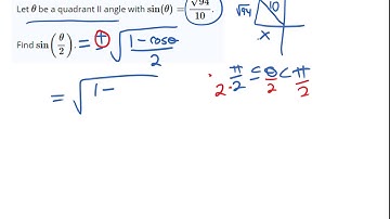Find half angle given sine value and quadrant