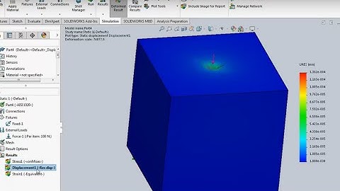 Solidworks Point Load Simulation Static Analysis #2