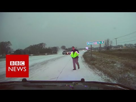 Spinning Car Hits ND Deputy's Car Before Falling into Ditch