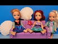 Decorating for party ! Elsa & Anna toddlers help Ariel - dress up fun