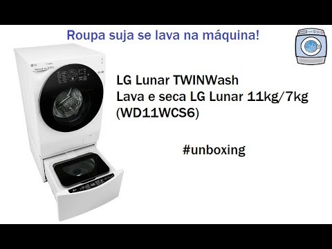 Lava e seca LG Lunar TWINWash 11kg/7kg (WD11WCS6) - Unboxing - YouTube